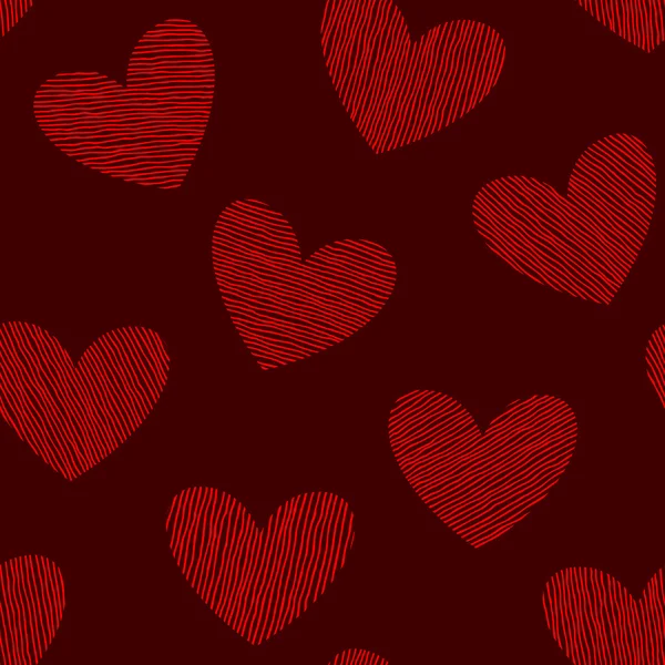 Red hearts seamless pattern. Valentine's day. — Stock Photo, Image