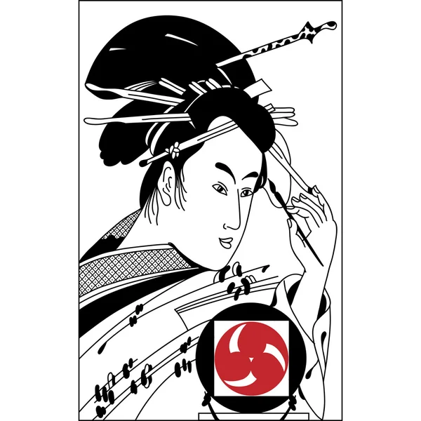 Elle çizilmiş samuray illüstrasyon. Vintage el çizmek sanat. — Stok fotoğraf