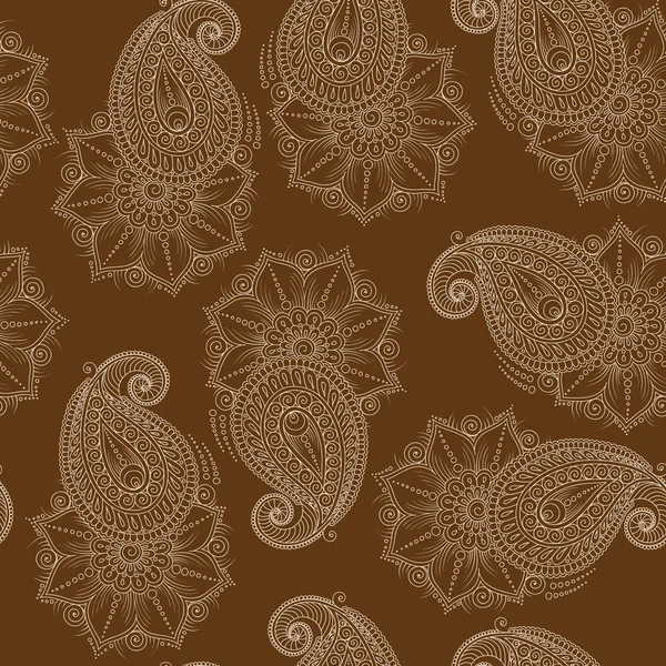 Henna Mehndi Tattoo Doodles Seamless Pattern — Stock Photo, Image