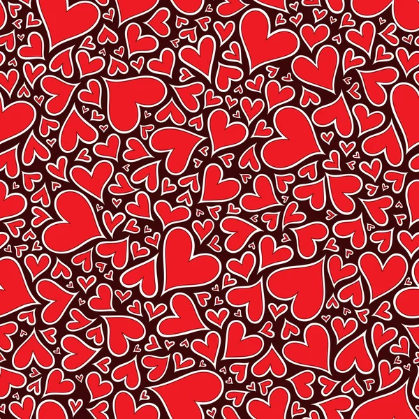 Piros szív zökkenőmentes minta. — Stock Fotó