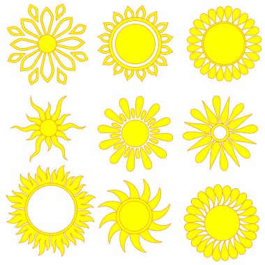 Elle çizilmiş doodle güneş.