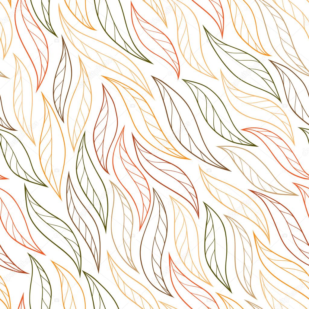 seamless abstract hand-drawn pattern with leaf
