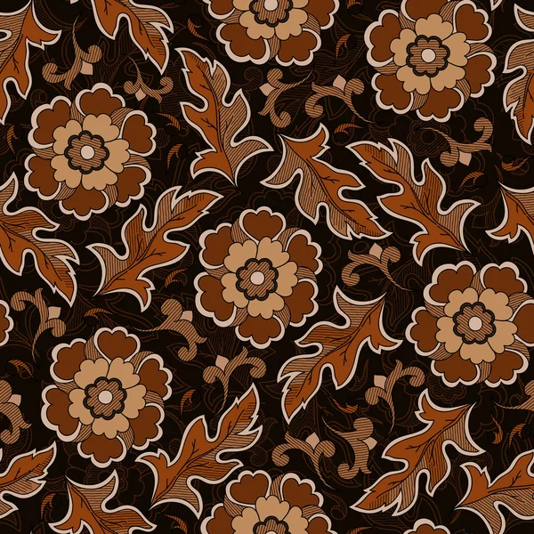 손으로 그린 꽃 빈티지 꽃 래스터 원활한 패턴. — 스톡 사진