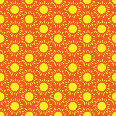 Güneşin sevimli dikişsiz desen. Doodle el çizilmiş stil . 