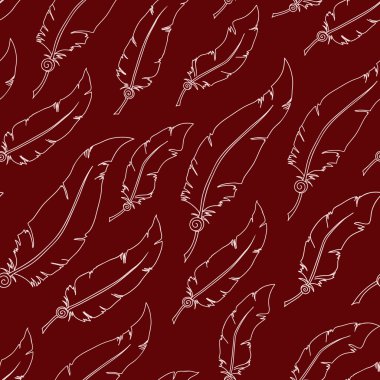 doodle çizilmiş tüyler ile Seamless Modeli