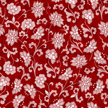 Vintage çiçek raster seamless modeli çizilmiş çiçekli.