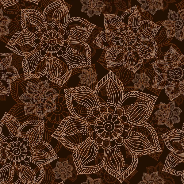 Henna Mehndi Tattoo Doodles Seamless Pattern — Stock Photo, Image