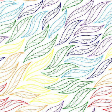 Dikişsiz soyut çizilmiş desen yaprak ile