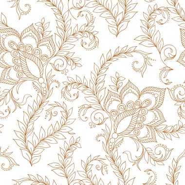 Kına Mehndi dövme karalamalar Seamless Modeli 