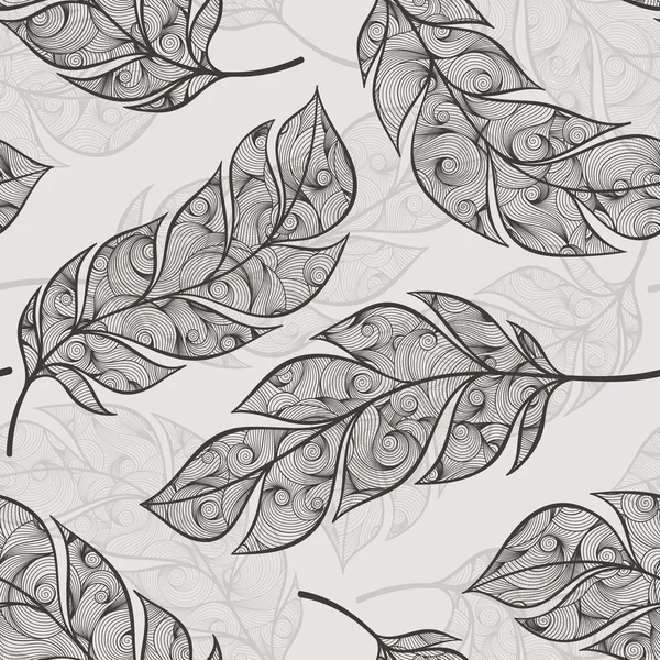 Винтажный бесшовный рисунок с нарисованными вручную перьями . — стоковое фото