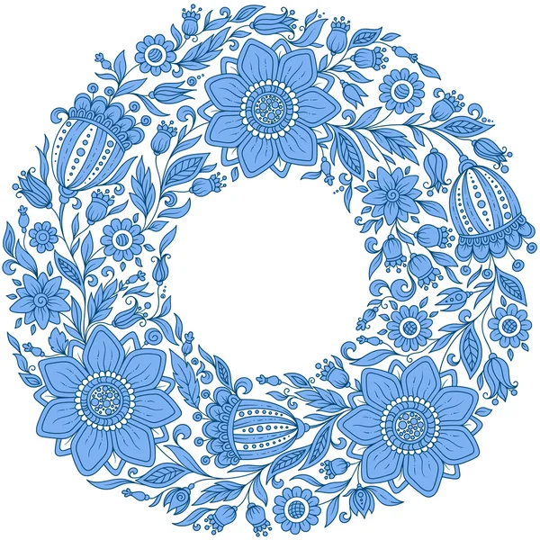 Raster Floral Wreath Card. — Stock Photo, Image