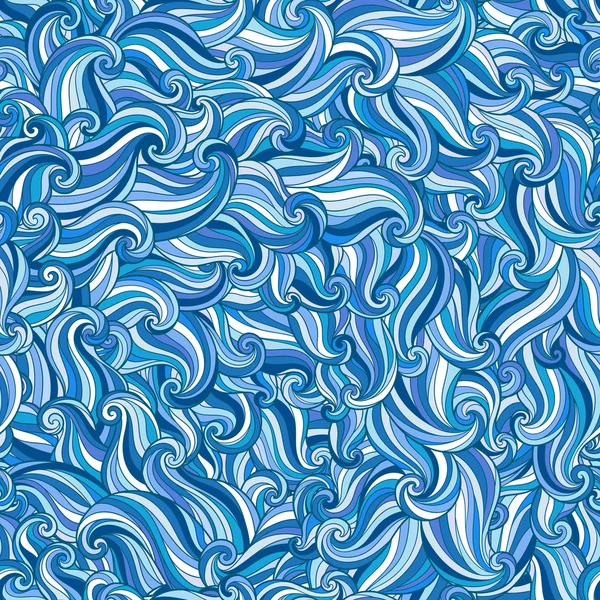 Hand gezeichnet nahtlose Welle blauen Hintergrund. — Stockfoto