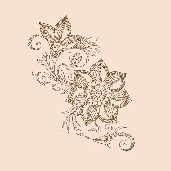 Kına dövme mehndi doodle öğeleri. Tasarım kümesi