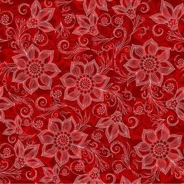 Kına Mehndi dövme karalamalar Seamless Modeli 