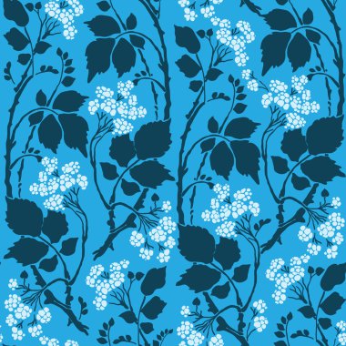 Art Deco vintage desen dal ve çilek ile. 