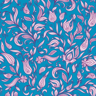 Seamless modeli. Paisley çiçek Çizim tasarım