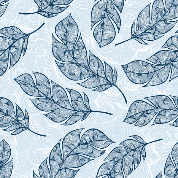 Винтажный бесшовный рисунок с нарисованными вручную перьями . — стоковое фото