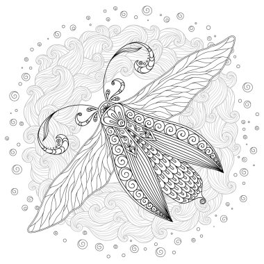 Kına Mehendi dövme stil Doodles kelebek.