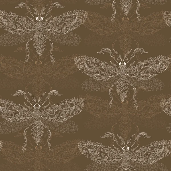 Night creatures seamless pattern with moths. — Stock Photo, Image