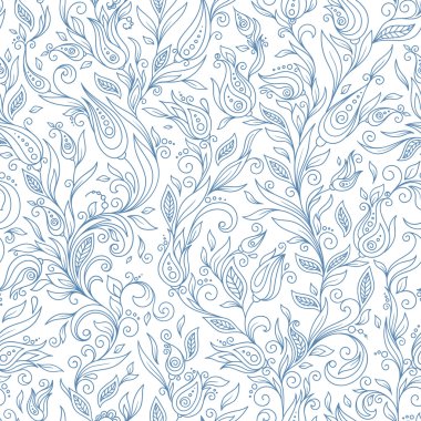 Seamless modeli. Paisley çiçek Çizim tasarım