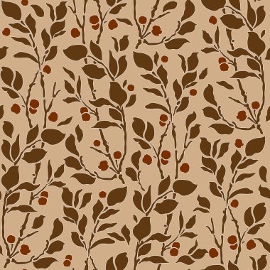 Art Deco vintage desen dal ve çilek ile. 