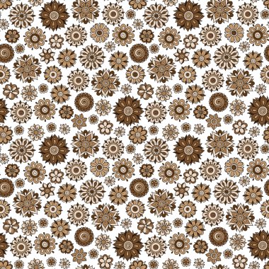 Kına Mehndi dövme Retro Seamless Modeli çiçek Doodles 
