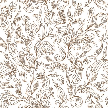 Seamless modeli. Paisley çiçek Çizim tasarım