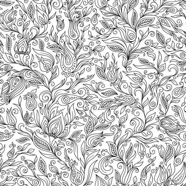 Pattern for coloring book. Ethnic, floral, retro, doodle element