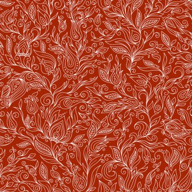 Seamless modeli. Paisley çiçek tasarım öğeleri