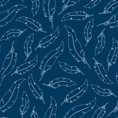 doodle çizilmiş tüyler ile Seamless Modeli