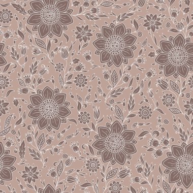 Sorunsuz vektör çiçek desenli renkli fantezi bitkiler ile ve 