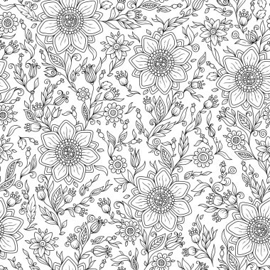 vektör sorunsuz tek renkli çiçek desenli. 