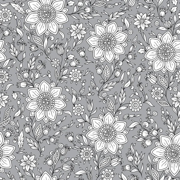 Sorunsuz vektör çiçek desenli renkli fantezi bitkiler ile ve 