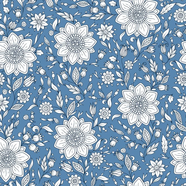 Motif floral vectoriel sans couture avec des plantes fantastiques colorées et — Image vectorielle