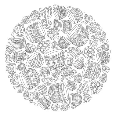 Bardak ile boyama kitabı için desen .