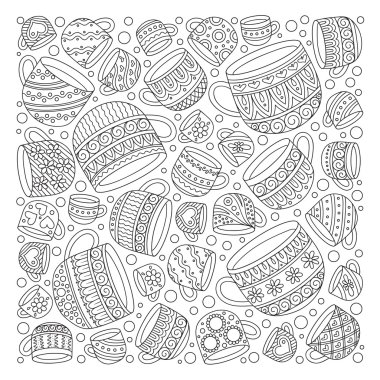 Bardak ile boyama kitabı için desen .