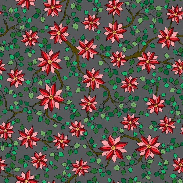 Нежный векторный цветочный узор с красочными фантазийными растениями и — стоковый вектор