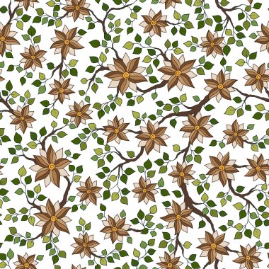 Sorunsuz vektör çiçek desenli renkli fantezi bitkiler ile ve 