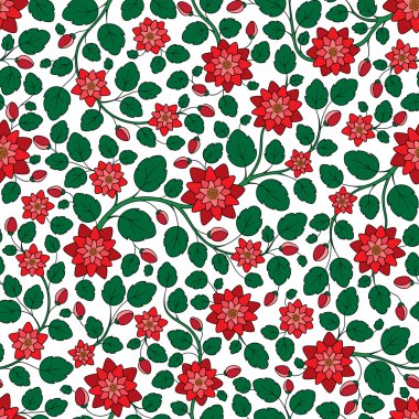 Sorunsuz vektör çiçek desenli renkli fantezi bitkiler ile ve 