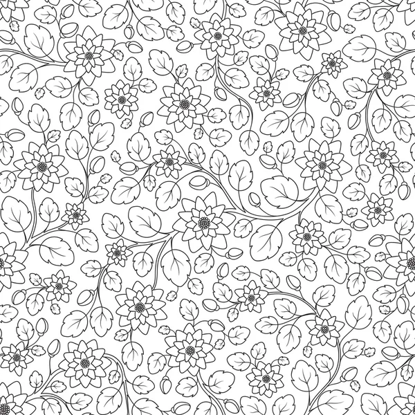 Nahtlose florale Doodle-Hintergrundmuster in Vektor. — Stockvektor