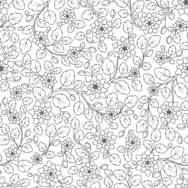 Sorunsuz çiçek doodle arka plan deseni vektör. 