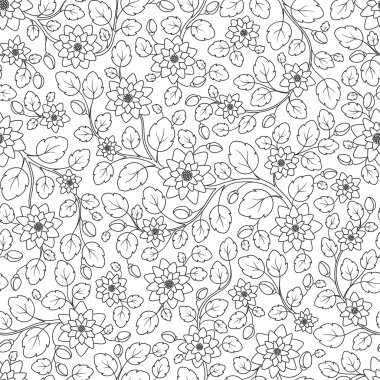 Sorunsuz çiçek doodle arka plan deseni vektör. 