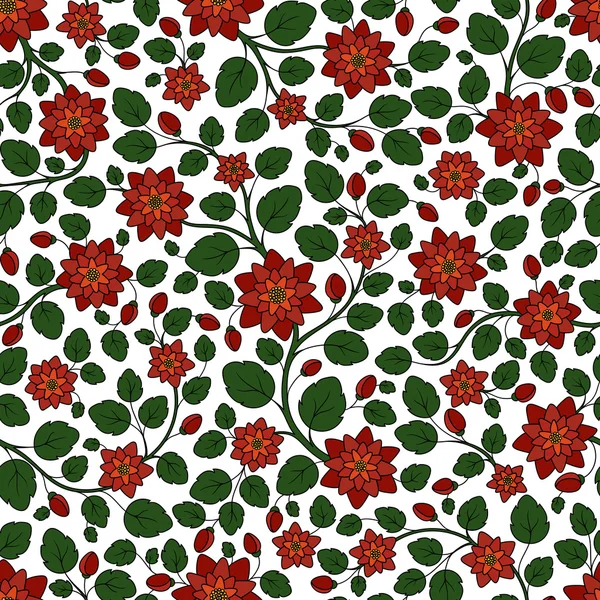 Нежный векторный цветочный узор с красочными фантазийными растениями и — стоковый вектор