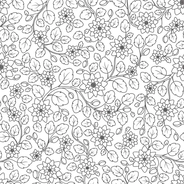 Nahtlose florale Doodle-Hintergrundmuster in Vektor. — Stockvektor