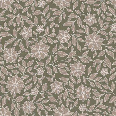 Kına Mehndi Dövme Doodles Dikişsiz Desen- Paisley Çiçekler Il