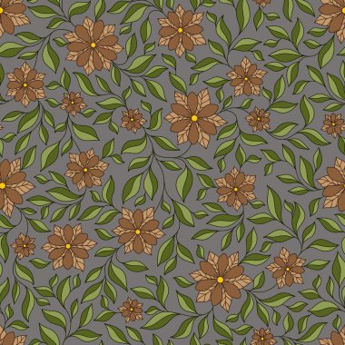 Kına Mehndi Dövme Doodles Dikişsiz Desen- Paisley Çiçekler Il