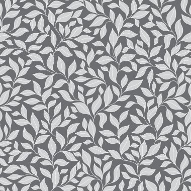 Grey seamless autumn pattern.
