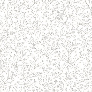 Grey seamless autumn pattern.