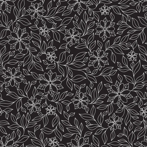 Texture transparente avec des fleurs. Motif floral sans fin . — Image vectorielle