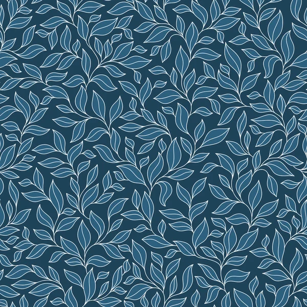 Квітковий безшовний візерунок з синім листям . — стоковий вектор